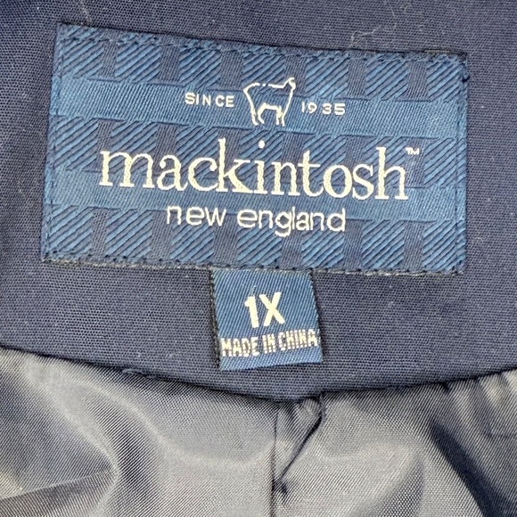 🌂 Plus Size 1X Mackintosh New England Navy Hooded Rain Jacket - Picture 3 of 6